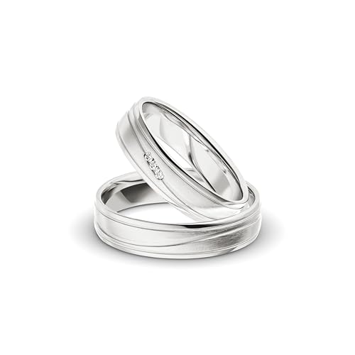 Kolibri Rings Eheringe Gold 333 3 Diamanten Trauringe Verlobungsringe Set Paarpreis - Gratis Gravur und Etui von Kolibri Rings