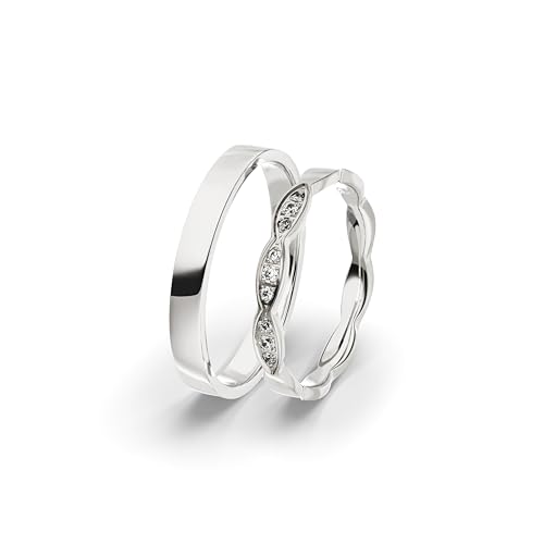 Kolibri Rings Eheringe Gold 333 9 Diamanten Trauringe Verlobungsringe Set Paarpreis - Gratis Etui und Gravur von Kolibri Rings