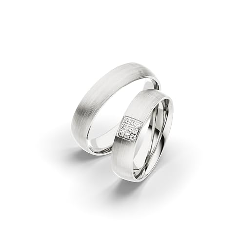 Kolibri Rings Eheringe Gold 585/333 3 Diamanten Verlobungsringe Trauringe Set Paarpreis - Gratis Gravur und Etui (8 Karat (333)) von Kolibri Rings