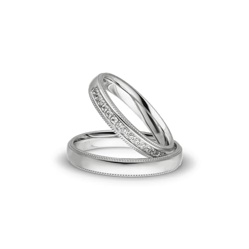 Kolibri Rings Eheringe Silber Rhodiniert 15 Zirkonia Steine Trauringe Partnerringe Freundschaftsringe Paarpreis - Gratis Gravur und Etui von Kolibri Rings