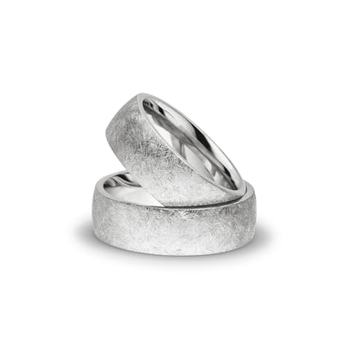 Kolibri Rings - Partnerringe Silber 925 Paarpreis Massiv 7 mm Breite Nickelfrei Freundschaftsringe Trauringe Eheringe 100% Made in Germany- Inkl. Gratis Etui + Gravur (Eismatt) von Kolibri Rings