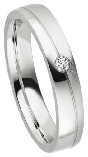 Kolibri Rings - Ring Silber 925 Damen Zirkonia Stein Freundschaftsring Partnerring Verlobungsring - 100% Made in Germany Inkl. Gratis Gravur und Etui (Schrägmatt) von Kolibri Rings