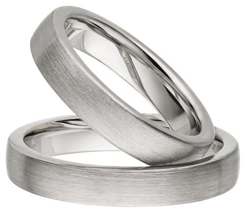 Kolibri Rings Partnerringe Silber 925 Paarpreis Massiv 4 mm Breite Nickelfrei Freundschaftsringe Trauringe Eheringe 100% Made in Germany- Inkl. Gratis Etui + Gravur (Längsmatt) von Kolibri Rings