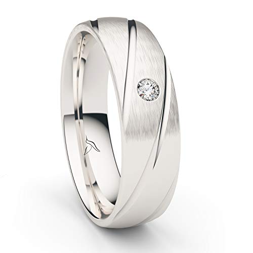 Kolibri Rings Ring Silber 925 Damen Zirkonia Stein Freundschaftsring Partnerring Verlobungsring - 100%Made in Germany Inkl. Etui (Längsmatt) (61 (19.4)) von Kolibri Rings