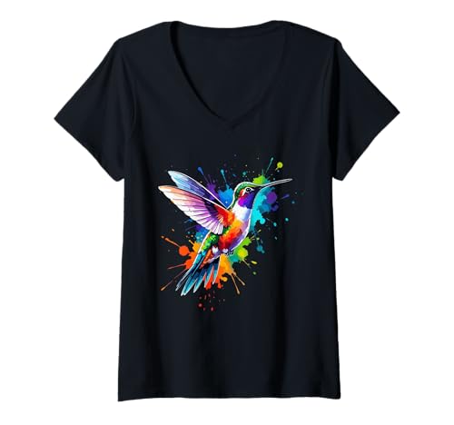 Damen Kolibri Design Für Einen Kolibri Liebhaber T-Shirt mit V-Ausschnitt von Kolibri Zubehör & Kleidung