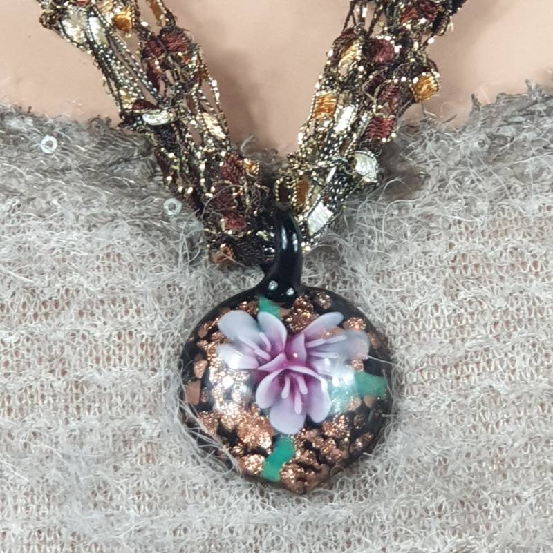 Schmuckband Kette Mit Anhänger Lampwork Herz Glasanhänger Murano Stil Geschenk von KolibriCreative