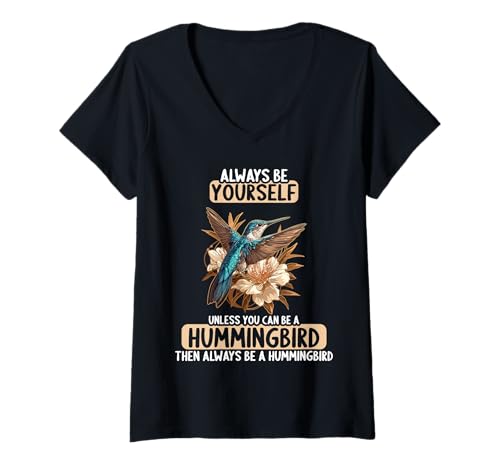 Damen Hummingbird Kolibris Kolibri T-Shirt mit V-Ausschnitt Damen Hummingbird Kolibris Kolibri T-Shirt mit V-Ausschnitt von Kolibris Kolibri Geschenk Shop