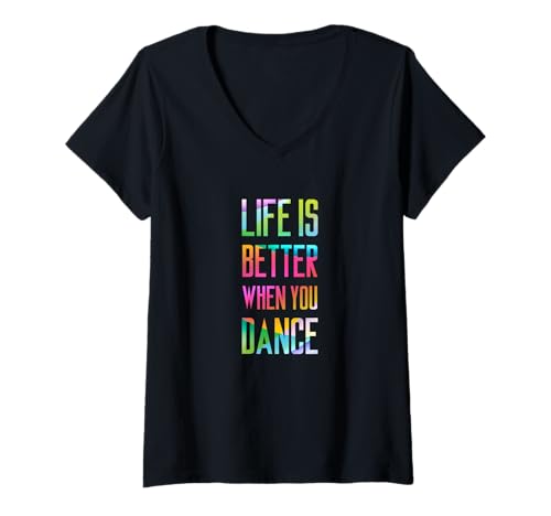 Damen Das Leben ist besser, wenn du tanzt Cool Dancer #2 T-Shirt mit V-Ausschnitt Damen Das Leben ist besser, wenn du tanzt Cool Dancer #2 T-Shirt mit V-Ausschnitt von Kolinant Dancer Gifts