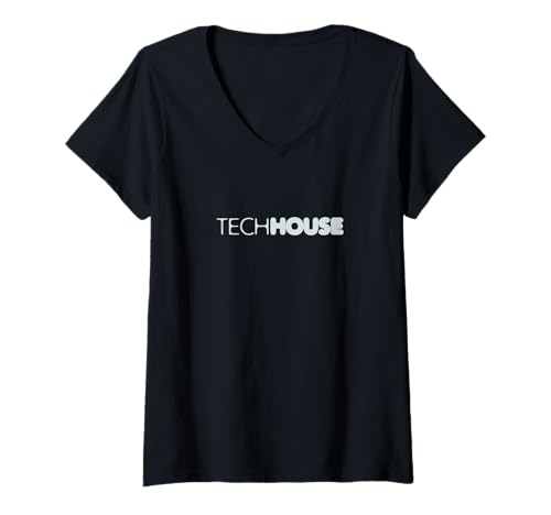 Damen Tech House – Cooles elektronisches Tanzmusik-Design für DJ T-Shirt mit V-Ausschnitt von Kolinant - EDM Clothing