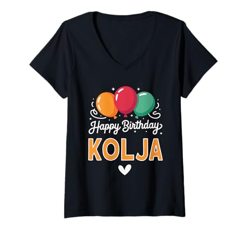 Damen Alles Gute zum Geburtstag Spruch Kolja T-Shirt mit V-Ausschnitt Damen Alles Gute zum Geburtstag Spruch Kolja T-Shirt mit V-Ausschnitt von Kolja Name Spruch für Geburtstag