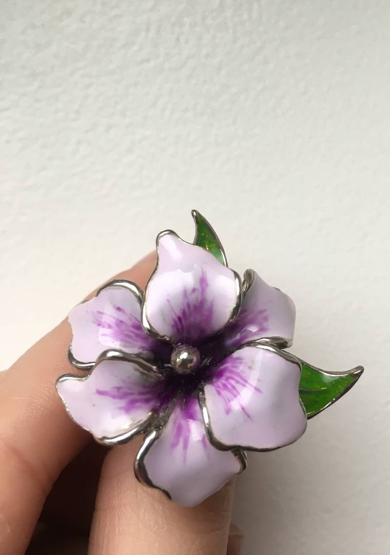 Blumen Silber Ring, Emaille Geschenk Für Frauen, Einzigartiges Design Handwerker Frühling Schmuck, Statement Blumen Silber Ring, Emaille Geschenk Für Frauen, Einzigartiges Design Handwerker Frühling Schmuck, Statement von KollageJewellery