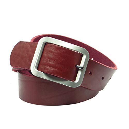 Kollektion Chrissys-in Ledergürtel 4 cm breit bordeaux rot aus festem Rindleder aus eigener Fertigung (95) von Kollektion Chrissys-in