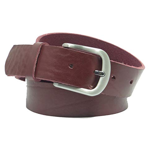 Kollektion Chrissys-in Ledergürtel 4 cm breit bordeaux rot aus festem Rindleder aus eigener Fertigung. (Bitte die Bundweite messen, NICHT die Gesamtlänge) (90) von Kollektion Chrissys-in