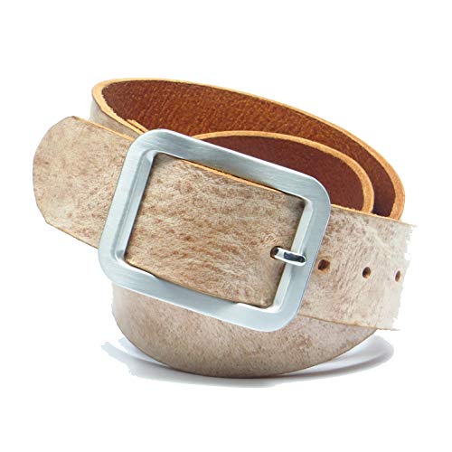 Kollektion Chrissys-in Ledergürtel beige aus weichem Rindleder 4 cm breit aus eigener Fertigung (100) von Kollektion Chrissys-in