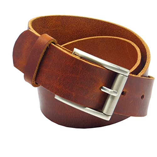 Kollektion Chrissys-in Ledergürtel cognac aus Rindleder 4 cm breit aus eigener Fertigung (85) von Kollektion Chrissys-in