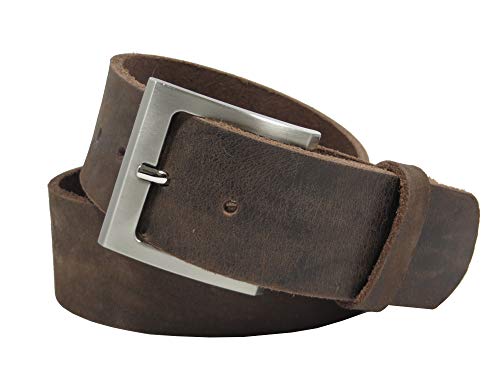 Kollektion Chrissys-in Ledergürtel dunkelbraun 4 cm breit Büffelleder aus eigener Fertigung (100) von Kollektion Chrissys-in