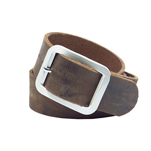 Kollektion Chrissys-in Ledergürtel dunkelbraun 4 cm breit Büffelleder aus eigener Fertigung (90) von Kollektion Chrissys-in