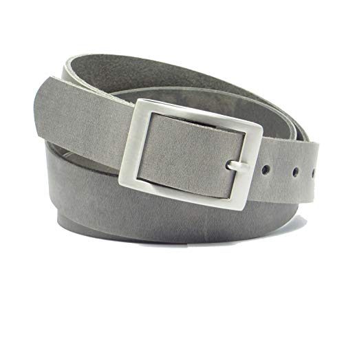 Kollektion Chrissys-in Ledergürtel hell grau 3 cm breit aus weichem Rindleder aus eigener Fertigung (90) von Kollektion Chrissys-in