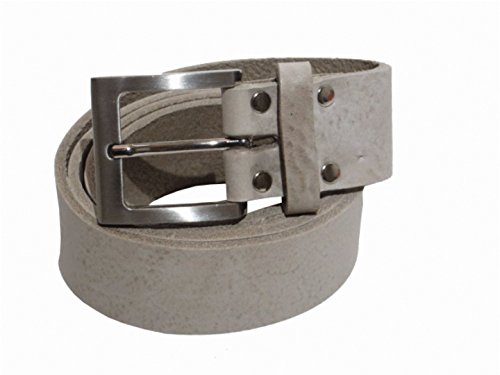 Kollektion Chrissys-in Ledergürtel hellgrau aus festem Rindleder 4 cm breit aus eigener Fertigung (85) von Kollektion Chrissys-in