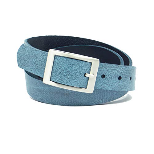 Kollektion Chrissys-in Ledergürtel jeansblau aus Rindleder 3 cm breit aus eigener Fertigung (110) von Kollektion Chrissys-in
