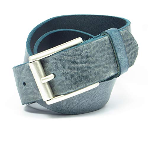 Kollektion Chrissys-in Ledergürtel jeansblau aus Rindleder 4 cm breit aus eigener Fertigung (85) von Kollektion Chrissys-in