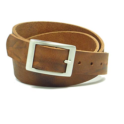 Kollektion Chrissys-in Ledergürtel mittelbraun 3 cm breit aus weichem Büffelleder aus eigener Fertigung (110) von Kollektion Chrissys-in
