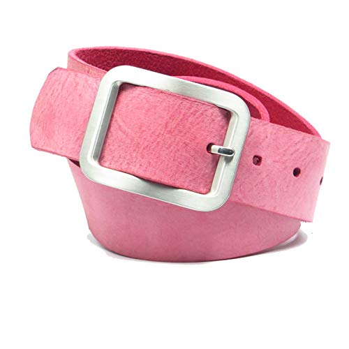 Kollektion Chrissys-in Ledergürtel pink 4 cm breit aus weichem Rindleder aus eigener Fertigung (85) von Kollektion Chrissys-in
