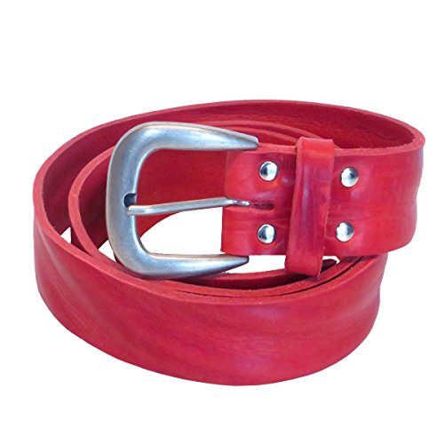 Kollektion Chrissys-in Ledergürtel rot (Luftgeschrumpft getrocknet) 4 cm breit Büffelleder aus eigener Fertigung (100) von Kollektion Chrissys-in