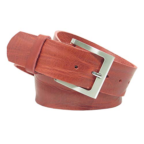 Kollektion Chrissys-in Ledergürtel rot (Luftgeschrumpft getrocknet) 4 cm breit Büffelleder aus eigener Fertigung (110) von Kollektion Chrissys-in
