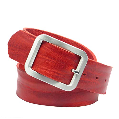 Kollektion Chrissys-in Ledergürtel rot (Luftgeschrumpft getrocknet) 4 cm breit Büffelleder aus eigener Fertigung (85) von Kollektion Chrissys-in