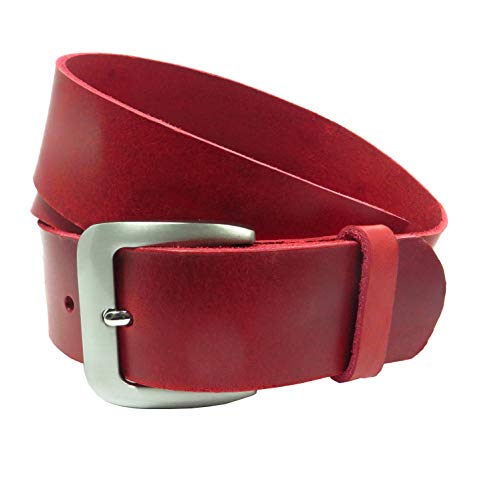 Kollektion Chrissys-in Ledergürtel rot aus Rindleder 4 cm breit aus eigener Fertigung (105) von Kollektion Chrissys-in