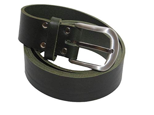 Ledergürtel aus hochwertigem Vollrindleder 4 cm breit grün aus eigener Fertigung (115) von Chrissys-in