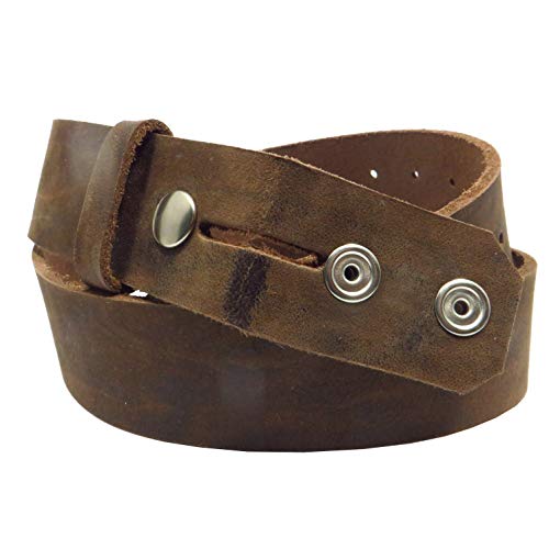 dunkelbrauner Druckknopfgürtel 4 cm breit Büffelleder aus eigener Fertigung (85) von Chrissys-in