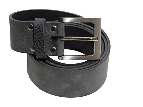 hochwertiges Vollrindleder 4 cm breit grau aus eigener Fertigung (110) von Kollektion Chrissys-in