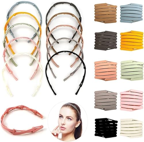 kollyn Modisches, einziehbares Taschen-Stirnband, gewellt, faltbar, rutschfest, kompakt, tragbar, verstellbar, Haarreifen, Waschen, Make-up, Reisen, Outdoor-Haarschmuck für Damen und Mädchen, 4 Stück kollyn Modisches, einziehbares Taschen-Stirnband, gewellt, faltbar, rutschfest, kompakt, tragbar, verstellbar, Haarreifen, Waschen, Make-up, Reisen, Outdoor-Haarschmuck für Damen und Mädchen, 4 Stück von Kollyn