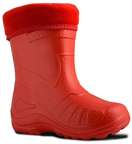 Kolma Ultraleichte EVA Kinder Mädchen Gummistiefel Regen Schnee Gummistiefel Rot sehr warm gefüttert, Rot - rot - Größe: 27 EU von Kolma