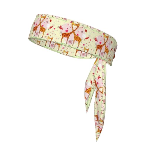 Doppelseitiges Kopfband mit Giraffen-Herz-, Blumen- und Schmetterlings-Druck, verstellbares elastisches Schweißband, atmungsaktive Kopfbedeckung Doppelseitiges Kopfband mit Giraffen-Herz-, Blumen- und Schmetterlings-Druck, verstellbares elastisches Schweißband, atmungsaktive Kopfbedeckung von KoloQren
