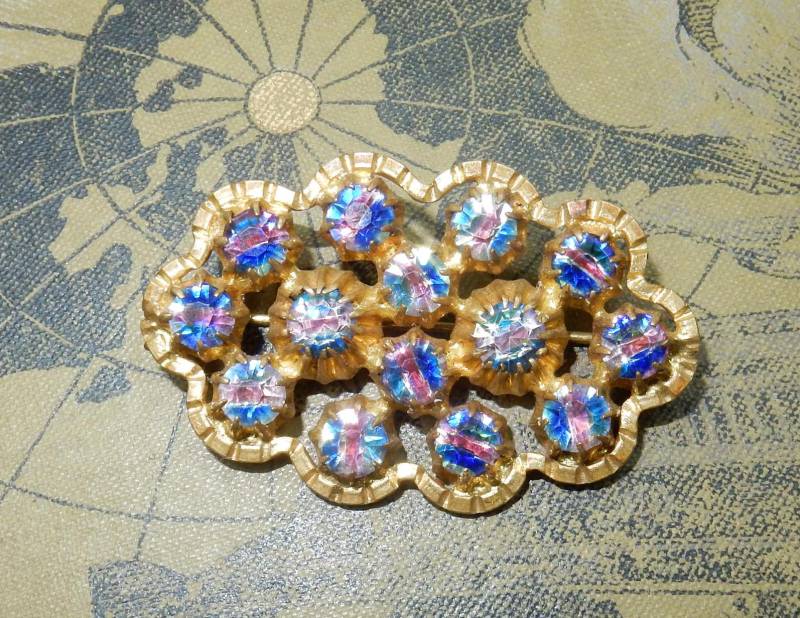 Antike Iris Glas Strass Brosche Vintage 1920Er Jahre Selten von KolonialRD