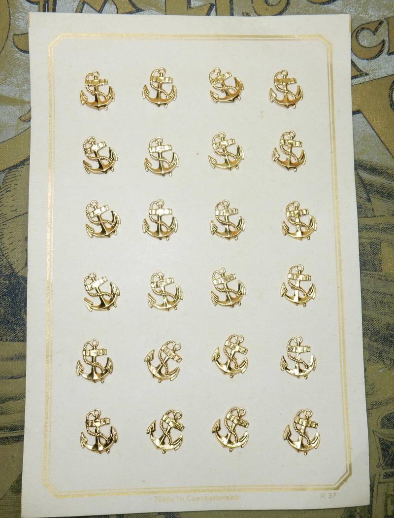 Vintage Nähen Anker Marine Seemann Ornament Insignien Zeichen Karte Lot von KolonialRD