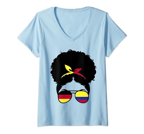 Damen Kolumbien und Deutschland Mix Kolumbianische Wurzeln T-Shirt mit V-Ausschnitt Damen Kolumbien und Deutschland Mix Kolumbianische Wurzeln T-Shirt mit V-Ausschnitt von Kolumbien Deutschland Mix