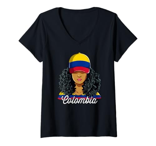 Damen Kolumbien T-Shirt mit V-Ausschnitt Damen Kolumbien T-Shirt mit V-Ausschnitt von Kolumbien Geschenke
