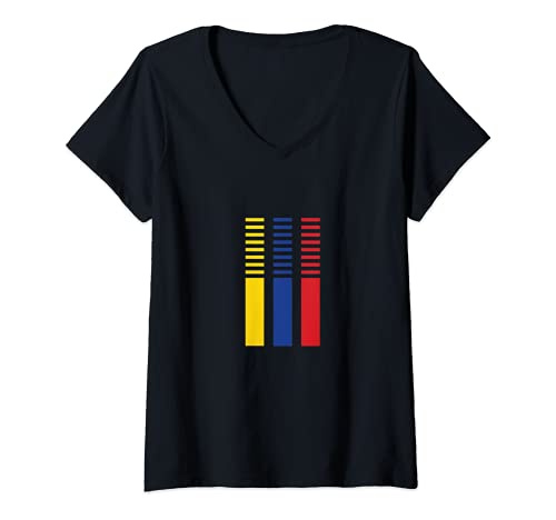 Damen Flagge Kolumbien T-Shirt mit V-Ausschnitt Damen Flagge Kolumbien T-Shirt mit V-Ausschnitt von Kolumbien
