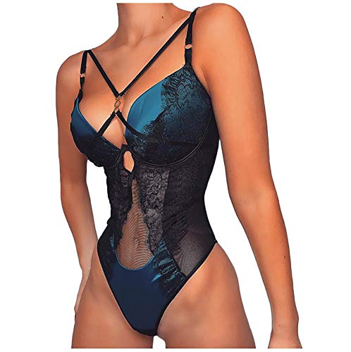 Spitze V Hochdrücken Bügel BH Bra Hochdrücken Unterwäsche Set Neue Ärmellose Halfter Negligees Stickerei Solide Farbe Reizwäsche BH Set Bodysuit von Koly-Hundebett