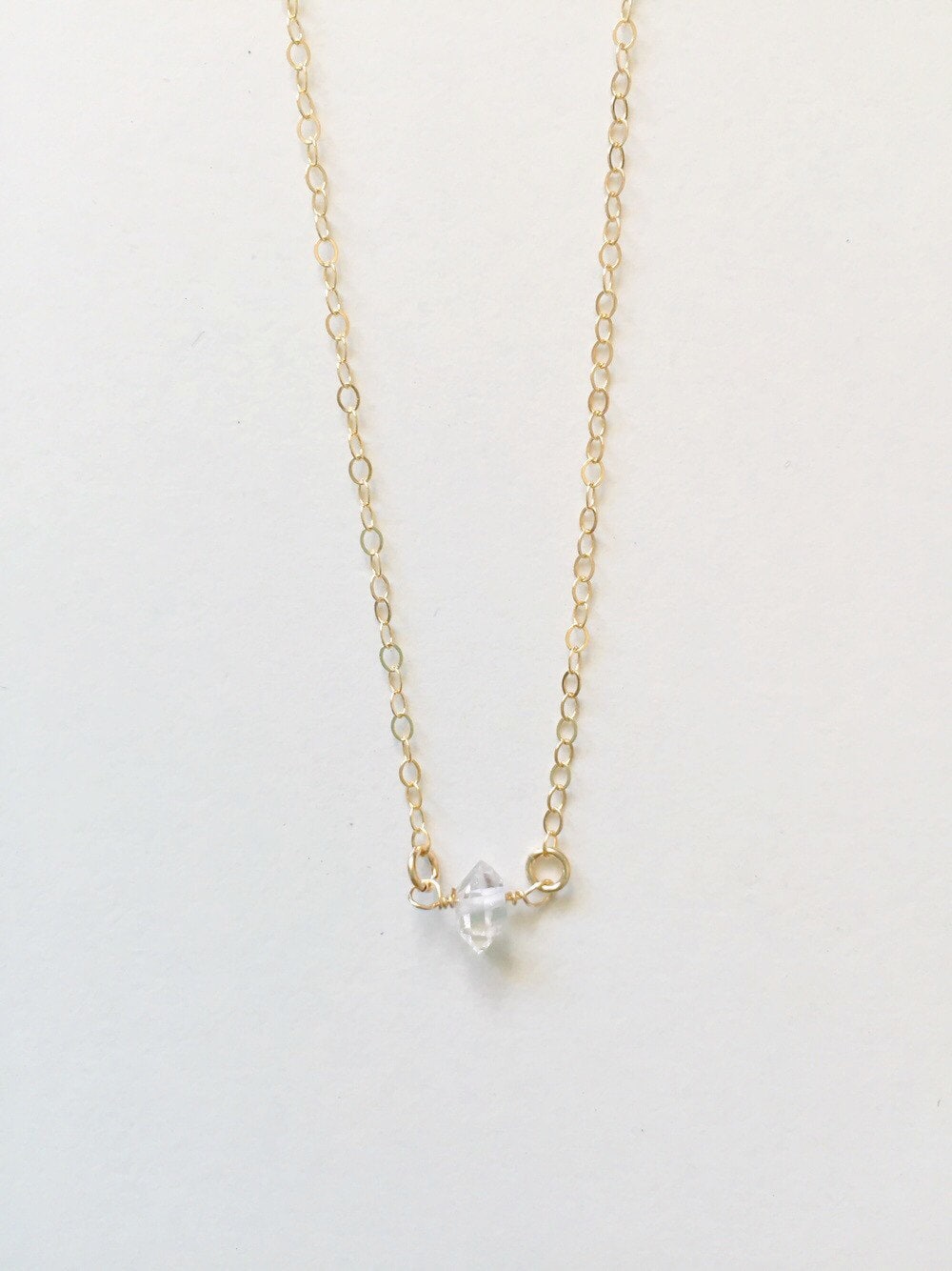Twinkle - Herkimer Diamant Layering Goldfill Halskette, Minimalist Kette, Zierliche Goldkette, Geschenk Für Brautjungfer von Komakai