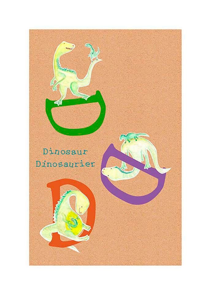 Komar Bild "ABC Animal D" Buchstaben 1 Stk. tlg. Wandbild zur Dekoration - ohne Rahmen von Komar