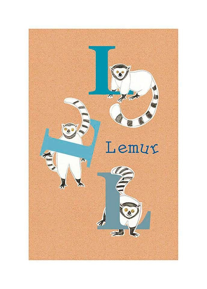 Komar Bild "ABC Animal L" Buchstaben 1 Stk. tlg. Wandbild zur Dekoration - ohne Rahmen von Komar