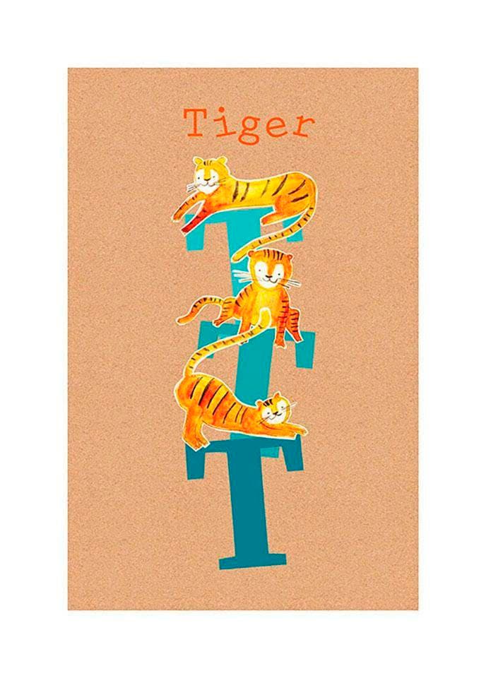 Komar Bild "ABC Animal T" Buchstaben 1 Stk. tlg. Wandbild zur Dekoration - ohne Rahmen von Komar