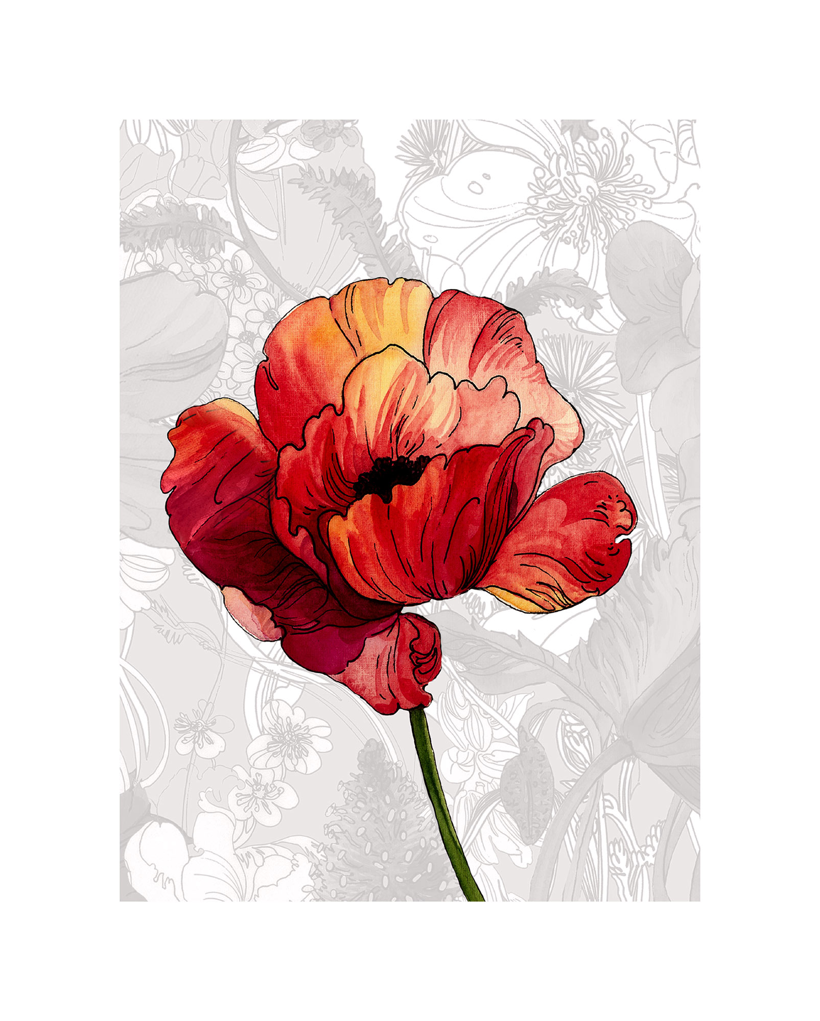 Komar Bild "Amora" Natur 1 Stk. tlg. Wandbild zur Dekoration - ohne Rahmen von Komar