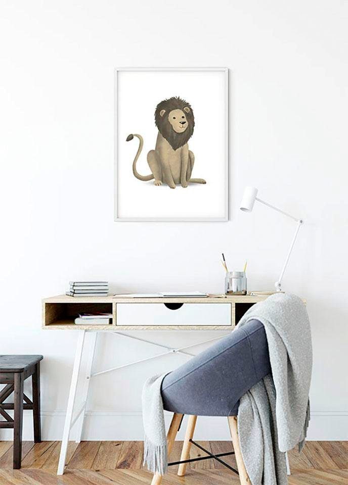 Komar Bild "Cute Animal Lion" Tiere 1 Stk. tlg. Wandbild zur Dekoration - ohne Rahmen von Komar