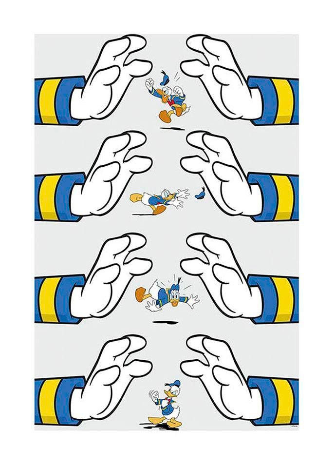 Komar Bild "Donald Duck Hands" Disney 1 Stk. tlg. Wandbild zur Dekoration im Kinderzimmer - ohne Rahmen von Komar